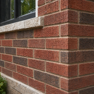 Close-up of brick veneer detail on a Toronto home