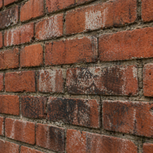 Close-up of weathered brick before cleaning on a Toronto home