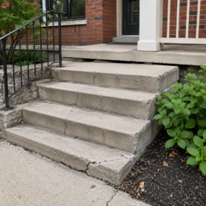 Concrete steps showing settlement and separation from a Toronto home.