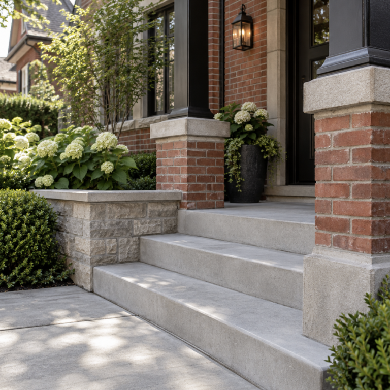 concrete around masonry