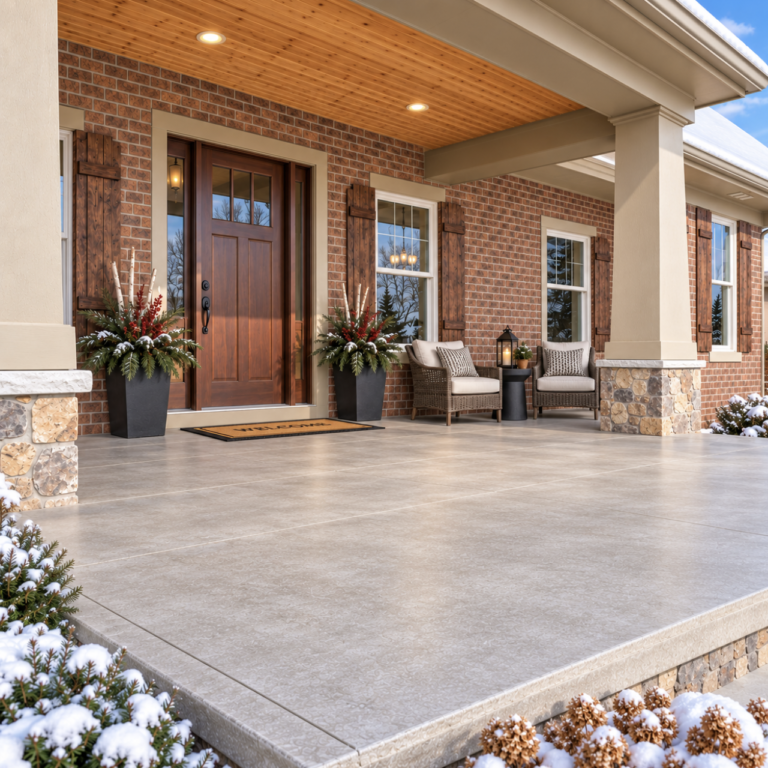 concrete large porch