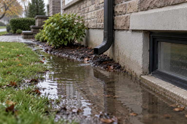 pooling water or poor drainage