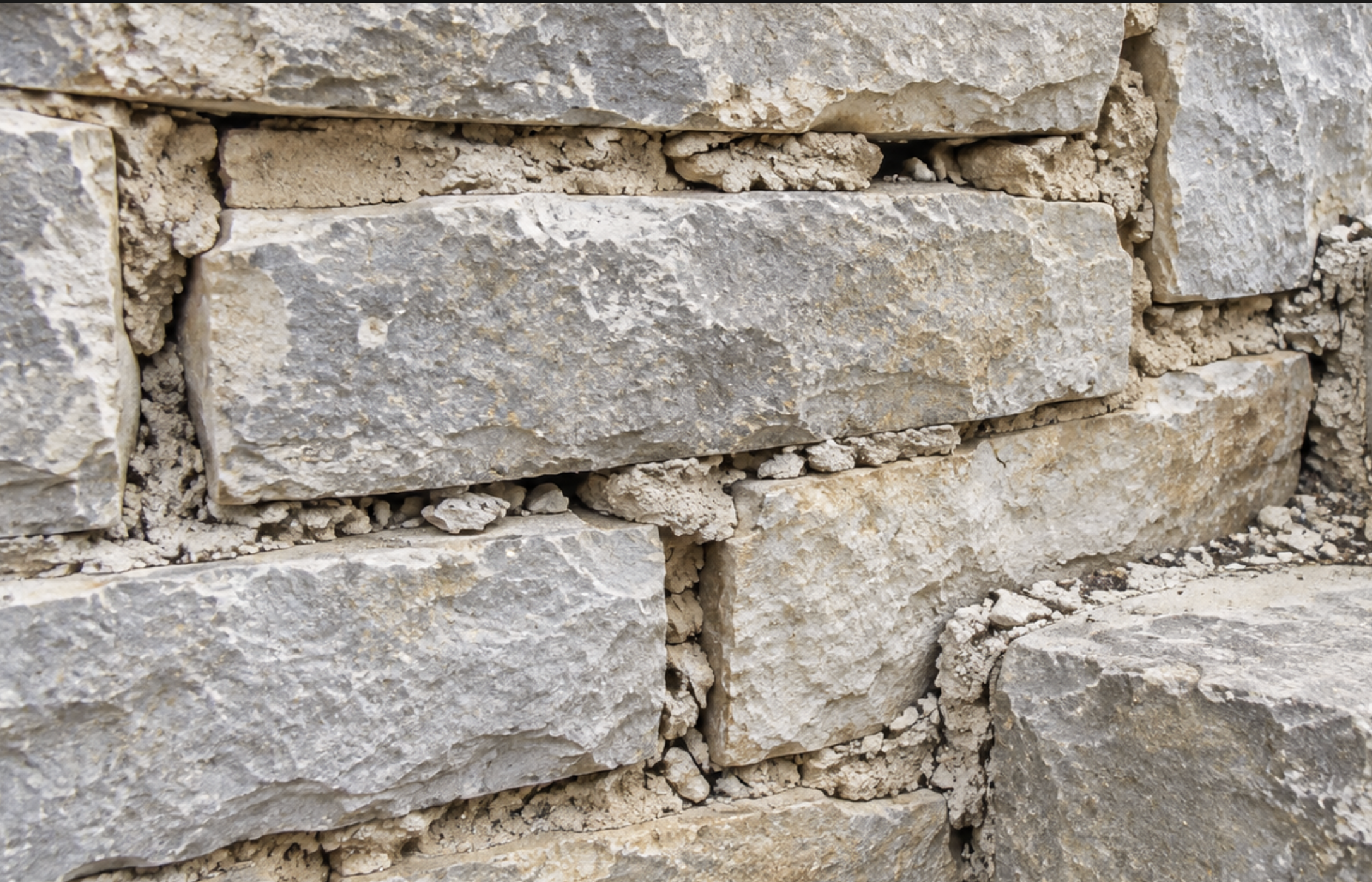 cracked or deteriorating mortar
