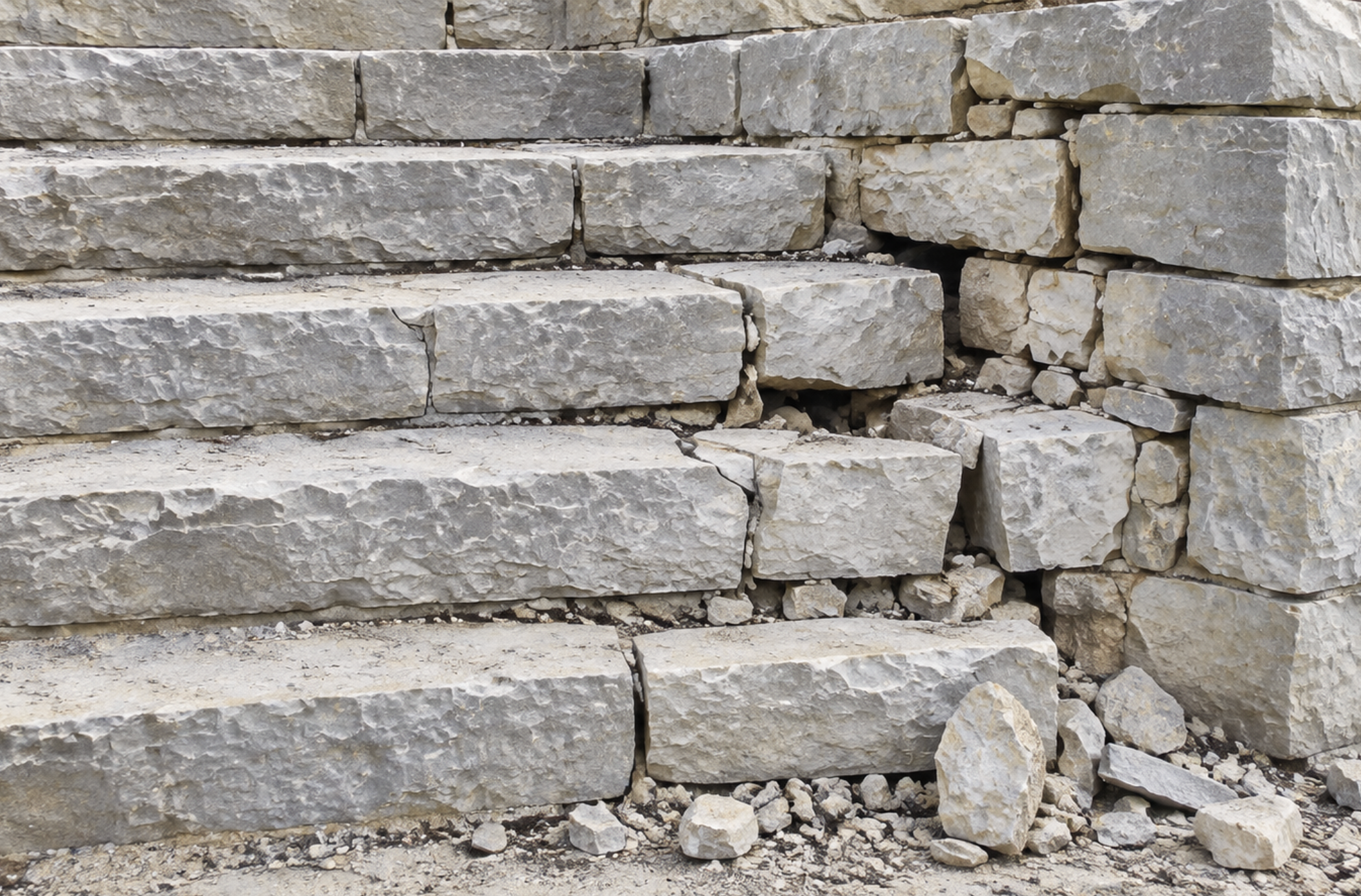 loose or displaced stones